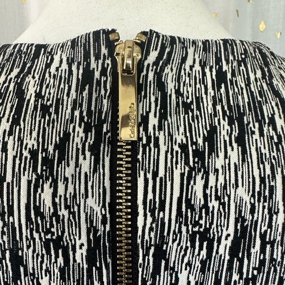 Calvin Klein Women's Sleeveless Black White Stretched Textured Shift Dress 8 - Picture 5 of 6